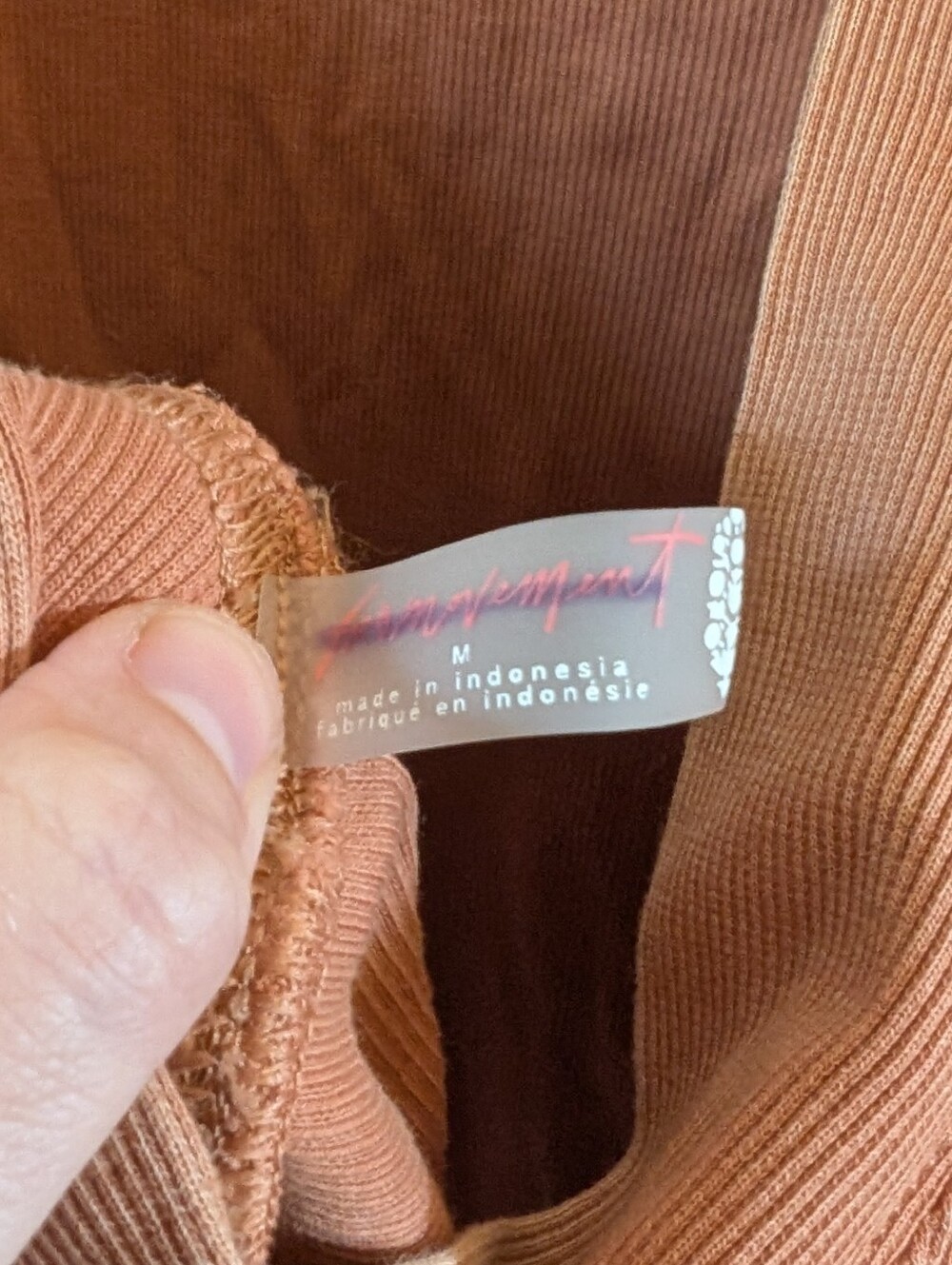 Free People Movement Women's Relaxed Long-Sleeve Open Back Top Dusty Rose Orange - Picture 5 of 6